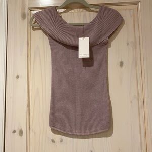 Mauve ribbed versatile shirt